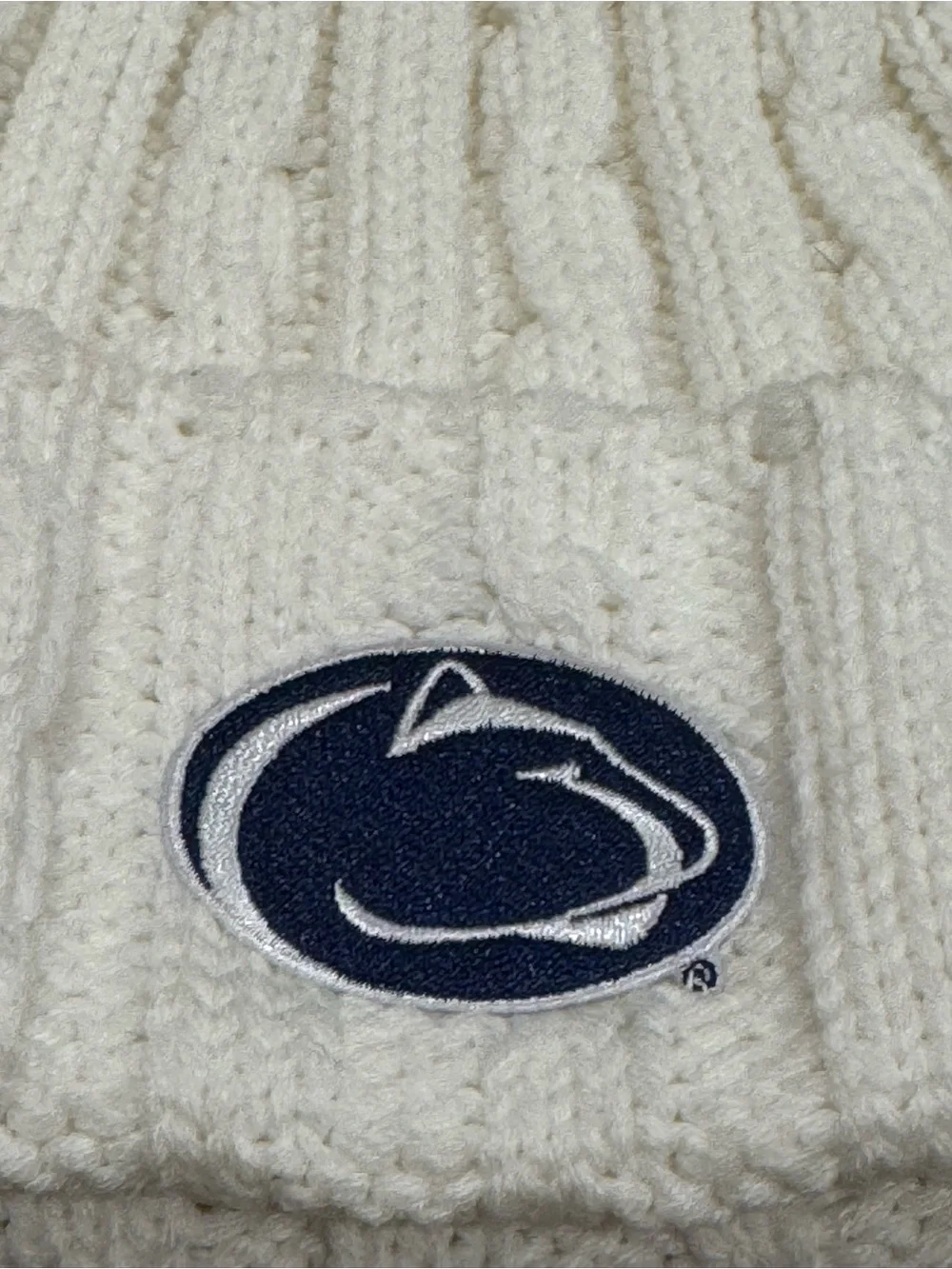 Penn State: Nittany Lions: Cream Pom Alps Women’s Beanie : Warm:  PSU